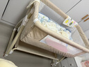 ANGI BABY新生兒嬰兒床帶尿布臺(tái)可拼接大床寶寶搖搖床可移動(dòng)多功能哄睡神器 云霧米 尿布臺(tái)+椰棕棕墊+禮包 曬單實(shí)拍圖