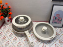 紅廚陶瓷可拆卸手柄鍋家用鍋具套裝不粘鍋全套湯鍋炒鍋煎鍋白色 乳白色 7件套 曬單實拍圖