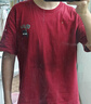 名創(chuàng)優(yōu)品（MINISO）短袖男純棉休閑寬松夏季圓領(lǐng)百搭青少年潮流半袖t恤 酒紅 XL 曬單實(shí)拍圖