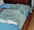 貓人（MiiOW）棉莫代爾男士睡衣男夏10A抑菌冰絲涼感家居服七夕禮物送男友藍(lán)色 曬單實(shí)拍圖