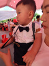 Auro Mesa新款夏季男童紳士短袖套裝男寶白襯衫背帶短褲周歲生日禮服 白色 薄款 100cm 曬單實拍圖