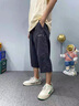 花花公子萊賽爾天絲休閑短褲男士七分褲夏季薄款冰絲7分寬松馬褲中褲子男 牛仔藍 XL 曬單實拍圖