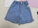 Teenie Weenie Kids小熊童裝25年夏新款女寶寶時(shí)尚甜美花邊牛仔褲 中藍(lán)色 100 cm 曬單實(shí)拍圖