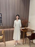 范思藍(lán)恩新中式輕國(guó)風(fēng)連衣裙女夏季七分袖V領(lǐng)氣質(zhì)長(zhǎng)裙子24FS12031 森林綠 L 曬單實(shí)拍圖