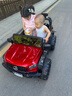 技速（ZISOON）超大號(hào)兒童電動(dòng)車(chē)雙人可坐大人3-6歲寶寶遙控玩具童車(chē)小孩可駕駛 烤漆紅：四驅(qū)全功能皮座+10A電瓶 曬單實(shí)拍圖