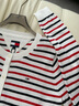 TOMMY JEANS【張元英同款】25新款秋冬女純棉條紋修身圓領(lǐng)針織開衫20976 白藏藍紅條紋0FG L 曬單實拍圖