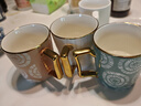 松發(fā)瓷器陶瓷杯子家用辦公室咖啡杯水杯女生大容量情侶馬克杯 綠色 曬單實(shí)拍圖