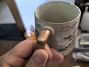 青花汝窯茶杯水杯陶瓷帶蓋茶水分離可定制送禮家用高檔辦公馬克杯 汝窯千里江山-辦公杯 曬單實(shí)拍圖