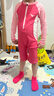 美津濃（MIZUNO）兒童泳衣女孩連體長(cháng)袖防曬沖浪服男訓練速干溫泉游泳裝A3416紅120 曬單實(shí)拍圖