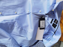 雨果博斯BOSS【新年禮物 機能通勤系列】男士棉混紡府綢修身襯衫 450-淡藍色 2XL （42A） 曬單實(shí)拍圖