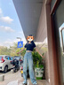 FSHE淺藍闊腿牛仔褲女2025年春夏秋季復(fù)古懷舊顯瘦直筒褲拖地長褲百搭 淺藍色長褲(單褲)身高158-164 S :建議88-97斤 曬單實拍圖