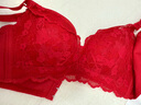 都市麗人本命年內衣女軟支撐手掌杯小胸聚攏胸罩薄款蕾絲紅色文胸2B32A6 曬單實(shí)拍圖