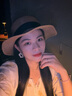 olevo草帽女沙灘帽平頂草帽2025新款法式海邊沙灘帽編織夏季防曬太陽 法式平頂帽【卡其色-黑邊】 曬單實(shí)拍圖