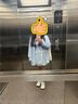 闊色（kuose）藍色外套薄花苞裙半身裙子兩件套25夏季運動套裝女夏日穿搭新 淺藍色半身裙4002 M 曬單實拍圖