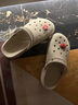 卡洛馳crocs 新款云朵洞洞鞋女士厚底休閑涼鞋卡駱戶外沙灘鞋增高女夏季 云朵骨白色 37 (230mm) M5 曬單實(shí)拍圖