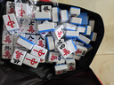 隆玉精裝家用麻將牌手搓大號46mm天藍(lán)色 麻將全國通用 附贈桌布 曬單實(shí)拍圖