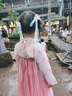 金日滿兒童漢服女童2025新款古風(fēng)唐裝裙子夏裝改良國(guó)風(fēng)古裝漢服連衣裙 桃粉色 110 曬單實(shí)拍圖