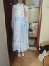 喜詩萊 CESLAY2025新款夏季套裝女生新中式國風漢服旗袍漢元素雪紡裙女裝兩件套 白色上衣+半身裙 兩件套 M 建議80-100斤 曬單實拍圖