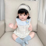 班喜迪嬰兒衣服夏季薄款嬰幼兒連體衣寶寶公主包屁衣夏裝無袖哈衣外出服 藍色 73cm 曬單實拍圖