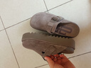 百麗（Belle）方槍槍同款厚切吐司勃肯女拖鞋包頭棉鞋D1P1DAH5預售 灰色-單里 38 (240mm) 曬單實(shí)拍圖