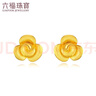 六福珠寶七夕禮物 足金三色堇黃金耳釘計(jì)價(jià)GDG50106 約1.19克-配硅膠耳堵 曬單實(shí)拍圖