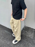 Cebrodz法國(guó) 透氣褲子男2025年夏季薄款男生工裝直筒男褲潮牌寬松休閑褲 卡其色 L 曬單實(shí)拍圖