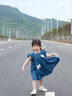 G.DUCKKIDS小黃鴨童裝女童2025新款夏季牛仔裙連衣裙蝴蝶結(jié)小女孩寶裙子夏裝 藍色 130 (建議115-125cm 5.2-7周歲) 曬單實拍圖