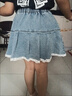 元萍穎女童牛仔半身裙春夏秋新款中大童洋氣蛋糕裙兒童短裙花邊 主圖款 130 曬單實(shí)拍圖