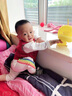 G.DUCKKIDS小黃鴨男童秋裝套裝兒童西裝寶寶周歲禮服嬰兒抓周衣服小孩表演服 紅色 80 尺碼6-12月【75-85cm】 曬單實(shí)拍圖