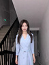艾尚臣氣質女神范高端西裝連衣裙女裝教師職業(yè)通勤商務正裝工作服 藍色連衣裙 L  【112-122】 曬單實拍圖