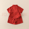 G.DUCKKIDS小黃鴨周歲禮服男寶寶抓周衣服女漢服百日宴百天滿月嬰兒套裝夏季 紅色+香囊 80 7-11月(建議寶寶75-85cm)cm 曬單實拍圖