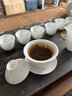 金鑲玉冰種玉瓷功夫茶具套裝家用喝泡茶素燒陶瓷辦公禮盒高檔 凝脂白玉 曬單實(shí)拍圖