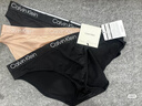 Calvin Klein內(nèi)衣女士三條裝ck本命年提花棉質(zhì)微彈比基尼三角內(nèi)褲女QP2349O Q7Z-太空黑/櫻花粉/椰青灰 3條 M 尺碼偏大，建議拍小一碼 曬單實拍圖