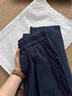 棉致冰絲薄款闊腿休閑褲子女夏季2025新款高腰顯瘦垂感慵懶風(fēng)休閑褲 304藏青色【高品質(zhì)29.5】 L 105-120斤 曬單實(shí)拍圖