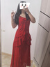 粉媚夢(mèng)新品吊帶連衣裙紅色裙子女夏季2025新款衣服女裝法式純欲氣質(zhì)長(zhǎng)裙 紅色開叉不規(guī)則吊帶連衣裙 L 【建議115-130斤】 曬單實(shí)拍圖