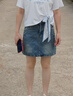 京多夢2025新款夏季高腰牛仔短裙藍色牛仔包臀裙女夏季辣妹復(fù)古半身裙 藍色 M 藍色M(100-110斤) 曬單實拍圖