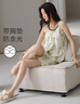 芬騰可安睡衣女士夏季莫代爾帶胸墊吊帶短褲薄款套裝新款可外穿家居服夏天 曬單實拍圖