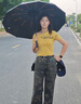 JCZS全自動(dòng)雨傘女生高顏值太陽(yáng)傘反向加厚結實(shí)抗風(fēng)暴雨專(zhuān)用晴雨兩用傘 暗夜綠20根玻纖骨+加固抗風(fēng)暴傘 曬單實(shí)拍圖