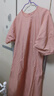 無印良品（MUJI）女式 涼感平紋套頭短袖連衣裙 女裝裙子長裙純棉寬松涼感物語夏季 橙色條紋 S (155/80A) 曬單實拍圖