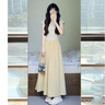 唐菓蜜新品連衣裙女2025夏季女裝韓版時(shí)尚百搭氣質(zhì)減齡甜美風(fēng)套裝裙子 杏色上衣+黃色裙子 M 曬單實(shí)拍圖