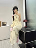 栢啟歆掛脖連衣裙女甜美初戀海邊度假風(fēng)沙灘露肩長裙夏季2025新款 鈴蘭連衣裙 M 【建議90-110斤】 曬單實拍圖