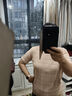 皮爾卡丹（pierre cardin）桑蠶絲織針衫短袖t恤女裝薄款大碼圓領(lǐng)夏季新款鏤空寬松短袖上衣 駝色 5XL 建議160-170斤 曬單實(shí)拍圖