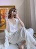 GP Memory蕾絲吊帶睡衣女夏季性感冰絲純欲家居服三件套睡袍送閨蜜禮盒裝 杏色三件套【吊帶+長(cháng)褲+外袍】 L 【建議100-120斤】 曬單實(shí)拍圖