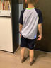 EBAER童裝兒童運(yùn)動(dòng)短袖套裝2025夏款速干男童籃球服兩件套 香芋紫 140 曬單實(shí)拍圖