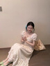 素織錦裙子女夏季新款法式甜美輕奢連衣裙海邊高級感溫柔風(fēng)氣質(zhì)公主裙 溫婉淑女風(fēng)氣質(zhì)長(cháng)裙【杏色】 M 曬單實(shí)拍圖