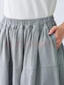 無(wú)印良品（MUJI）IDEE 女式 平紋 燈籠裙 長(zhǎng)半身裙女裙子女裝25年夏季款GA53CC5S 煙熏綠色 均碼 曬單實(shí)拍圖