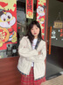 OEMG美式工裝假兩件外套男士秋季新款高級(jí)感痞帥格子拼接運(yùn)動(dòng)上夾克 珍珠白 XL [建議110-130斤] 曬單實(shí)拍圖