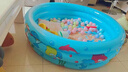 京厽兒童充氣加厚游泳池嬰兒游泳桶家用小孩折疊浴缸小型戲水池寶寶 藍色條紋90cm送腳踩充氣泵/加厚防漏 曬單實(shí)拍圖