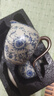 不拙汝窯三才蓋碗青花瓷茶碗防燙茶具分茶器帶茶漏過(guò)濾網(wǎng)蓋碗三件套 曬單實(shí)拍圖