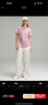 lululemon丨Cotton 女士棉混紡單側開(kāi)口圓領(lǐng) T 恤 LW3IDNS 薔薇粉 XS /4 曬單實(shí)拍圖